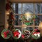 2Pack Christmas Wreaths for Front Door with LED Taper Candles, 16-inch Window Wreath Christmas with Light & Remote, Battery Operated Outdoor Winter Ornaments Christmas Decorations.